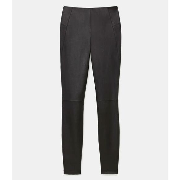 Lafayette 148 Stretch Nappa Lambskin Black Leather Greenwich Legging Size Medium - Picture 4 of 13
